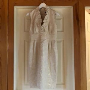 Gold and cream brocade dress